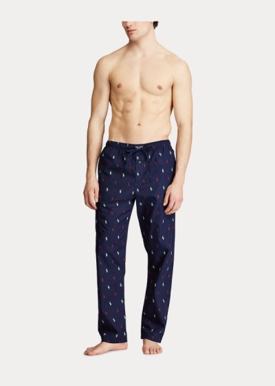 Pantalones De Pijama Polo Ralph Lauren Hombre Azul Marino / Rojos - Allover Pony - OHUZB6350